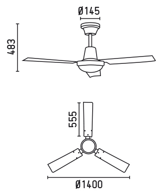 Faro 33003 - stropní ventilátor