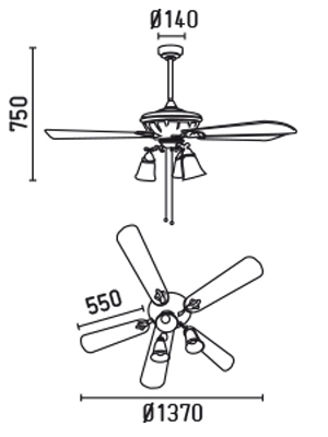 FARO 33108 schéma - stropní ventilátor