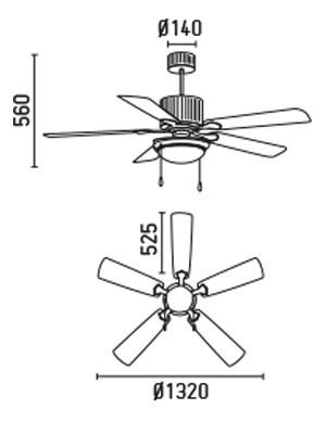 FARO 33114 schéma - stropní ventilátor
