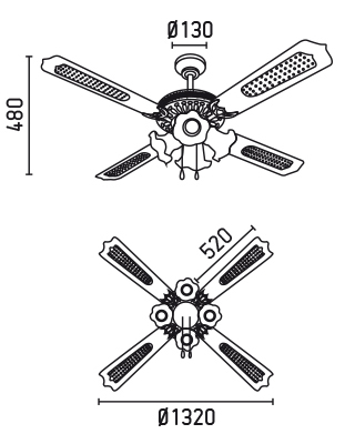 FARO 33153 schéma - stropní ventilátor
