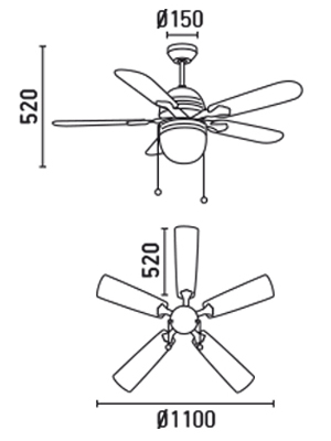 FARO 33156 schéma - stropní ventilátor