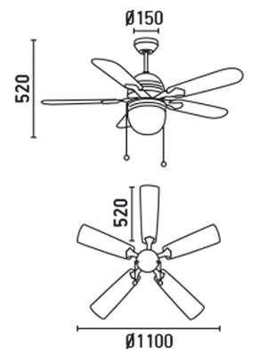 FARO 33157 schéma - stropní ventilátor