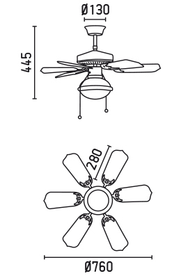 FARO 33270 schéma - stropní ventilátor