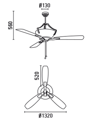 FARO 33354 schéma - stropní ventilátor se světlem